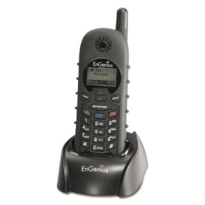 EnGenius SN902HC - Single Line Handset & Charger, front view. black