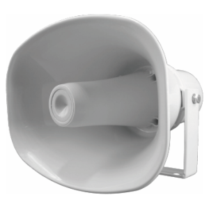 IP Outdoor PA Horn Speaker/Loud Ringer AN170E, side view, white.