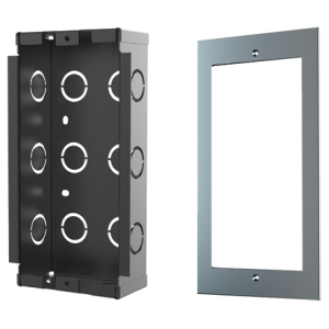 EX102 - Fanvil IN WALL Installation Kit for i62, i63, i64, front and back view, black.