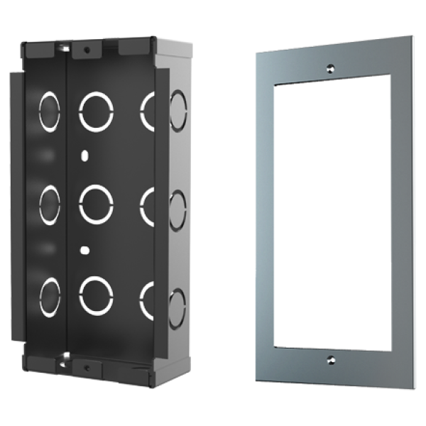 EX102 - Fanvil IN WALL Installation Kit for i62, i63, i64, front and back view, black.