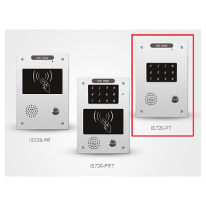 IS720-PT - Voice & Access IP Door Intercom | Full keypad and 1 call button, front view.