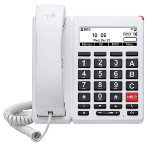 FIP12WP - Flying Voice Big Button IP Phone, front view, white.