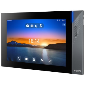 i57A - FANVIL 10.1" SIP Indoor Station - Touch Screen Monitor - Aluminium Design, side view.