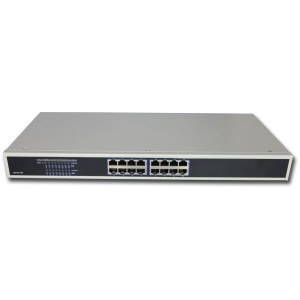 16 Port POE GIGABIT Switch AN2616 16P 250, front view.