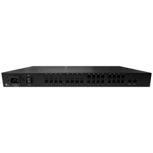 SMG1024S Synway 24 port FXS Gateway. Front view. Black Colour.