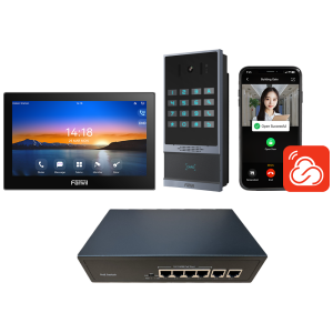 VIK-04-P ACCESS CONTROL VIDEO INTERCOM KIT WITH PoE SWITCH
