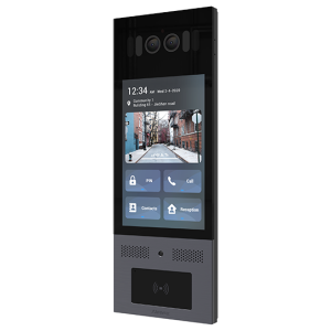 Akuvox X915S SIP - Door Intercom. Side view, Black model with front touch screen.
