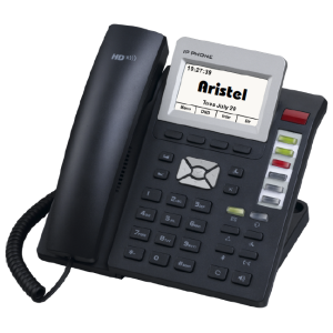 IP400 AC - Yealink SIP Phone IP-400 (T65 & ZIP35i) with AC Adaptor, black, side view.