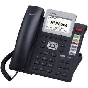 Yealink MyPBX-IP400. black. side view.